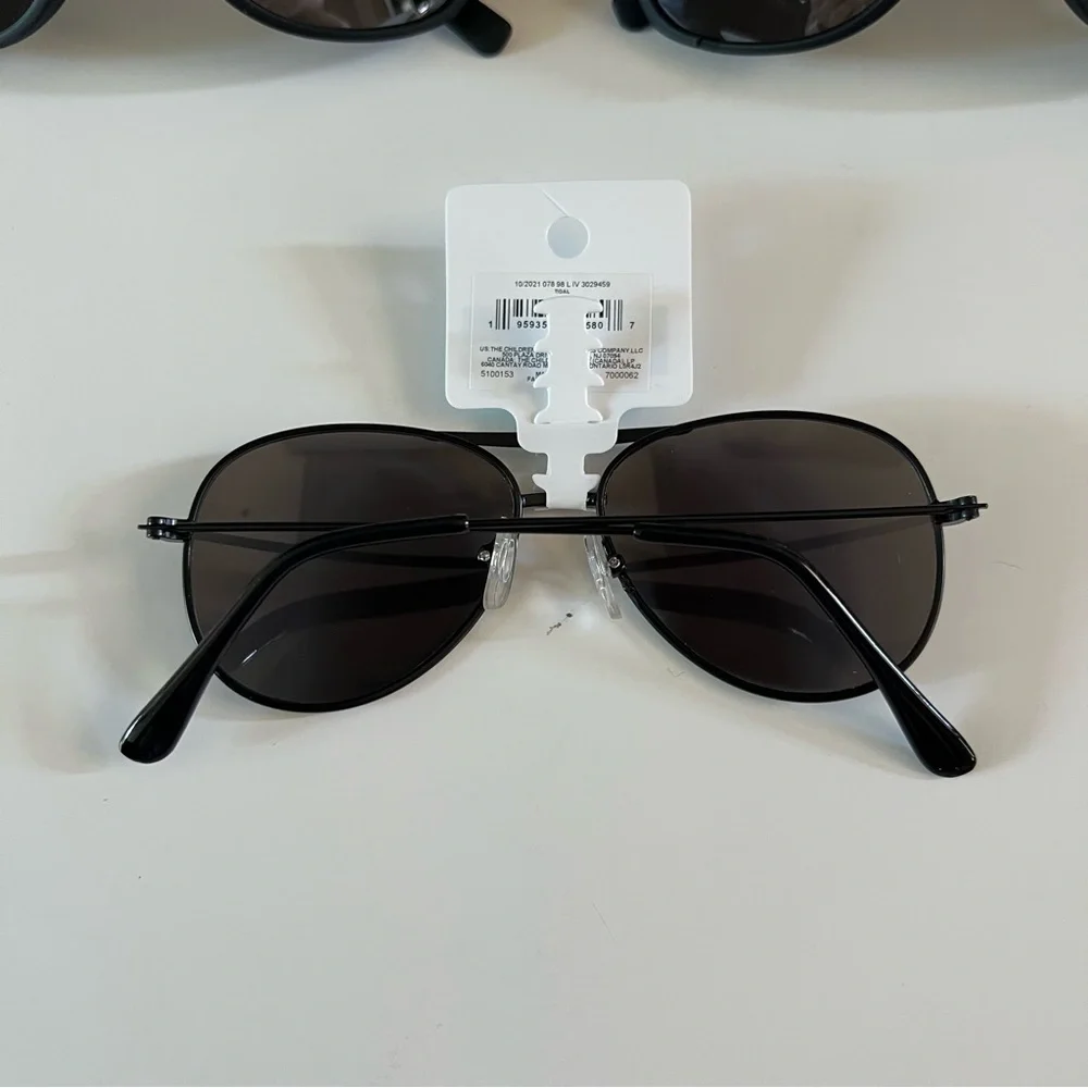 NWT New The Children’s Place Size 5+ Boys Black Lot of 3 Aviator Sunglasses